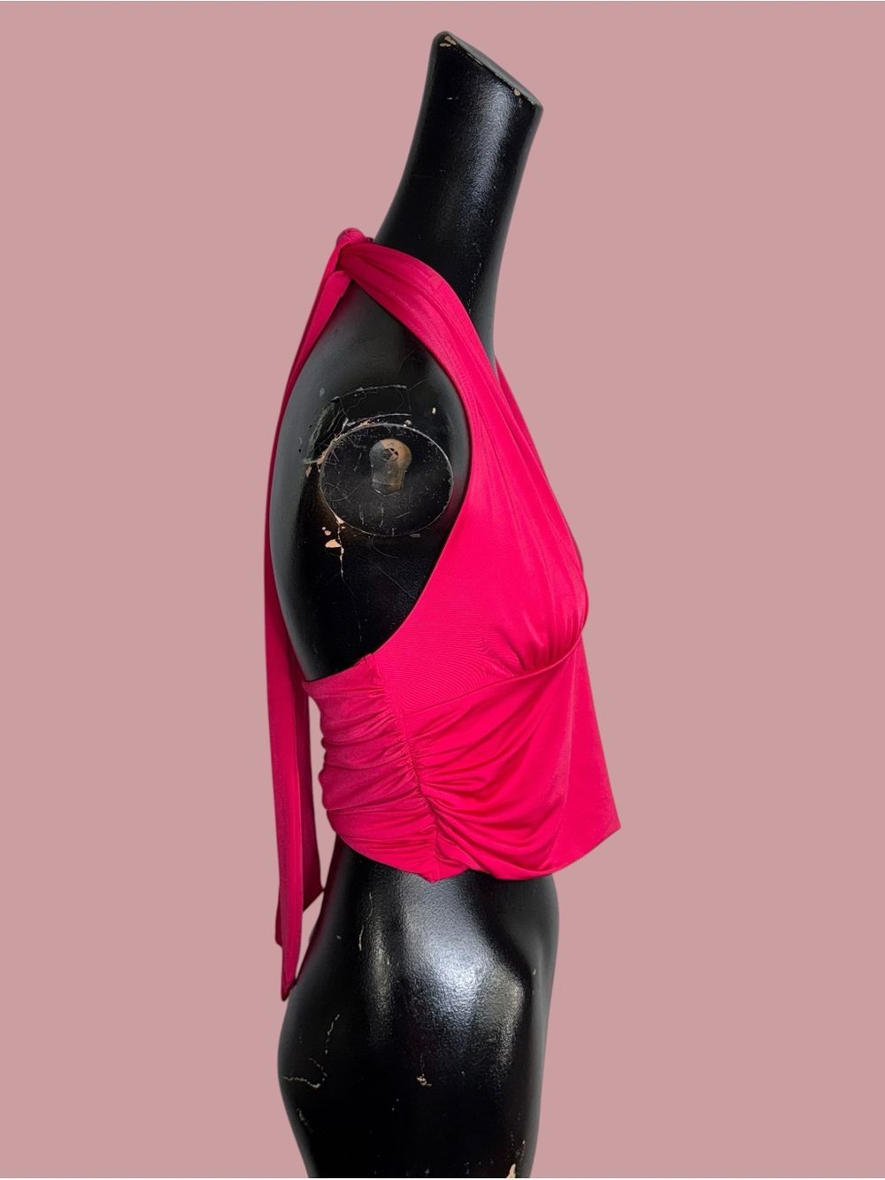 NWT Express hot pink Body Contour cropped halter top - Picture 4 of 16